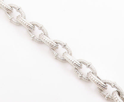 18k Gold & 925 Sterling Silver Vintage Necklace JUDITH RIPKA CZ Chain  NE4852