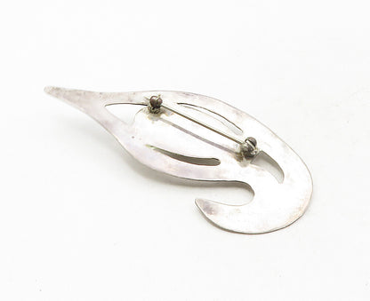 925 Sterling Silver  Vintage Cabochon Cut Unakite Cutout Brooch Pin  BP3543