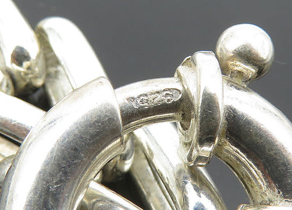 925 Sterling Silver  Vintage Shiny Arrow Hinge Link Chain Bracelet  BT8190