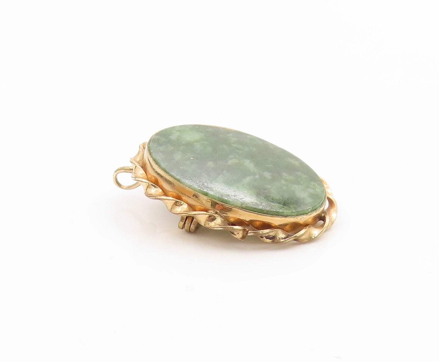 925 Sterling Silver Vintage Brooch Gold Plated Cabochon Gemstone Pin  BP1001