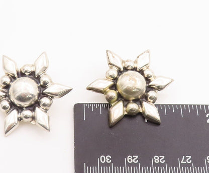 925 Sterling Silver Vintage Earrings BERNICE GOODSPEED Puffed Flower  EG13079