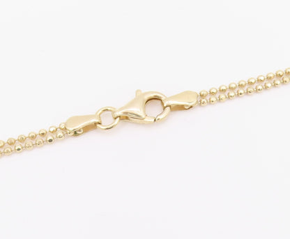 925 Silver Vintage Black Onyx Gold Plated Multi Strand Chain Necklace NE3422
