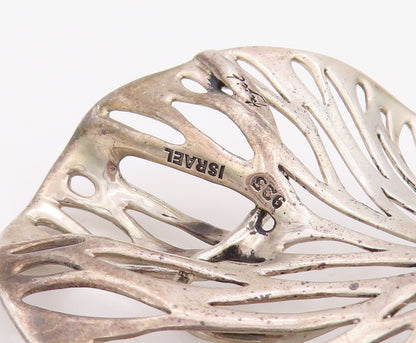 925 Sterling Silver Vintage Pendant HAGIT GORALI ISRAEL  CZ Drop Leaf  PT23547