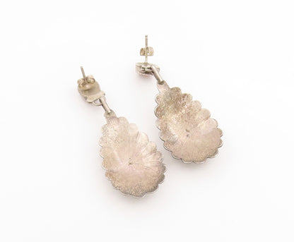 925 Sterling Silver Vintage Earrings SOUTHWESTERN Mother Of Pearl Drop  EG14358