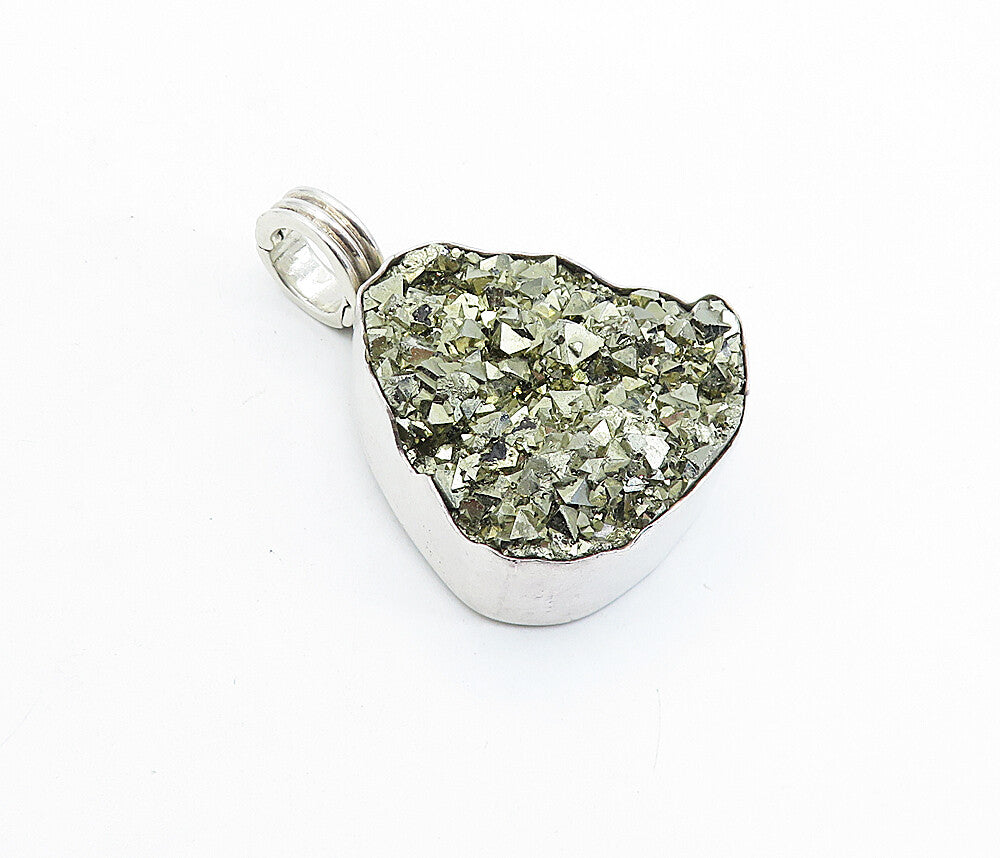 DINA MACKNEY 925 Sterling Silver  Vintage Gemstone Ribbed Bail Pendant  PT4490