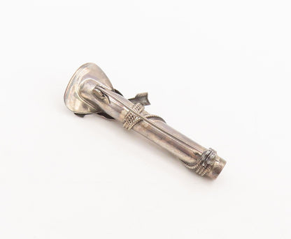 925 Sterling Silver Vintage Brooch Pin Love Heart Carved Golf Bag  BP10541