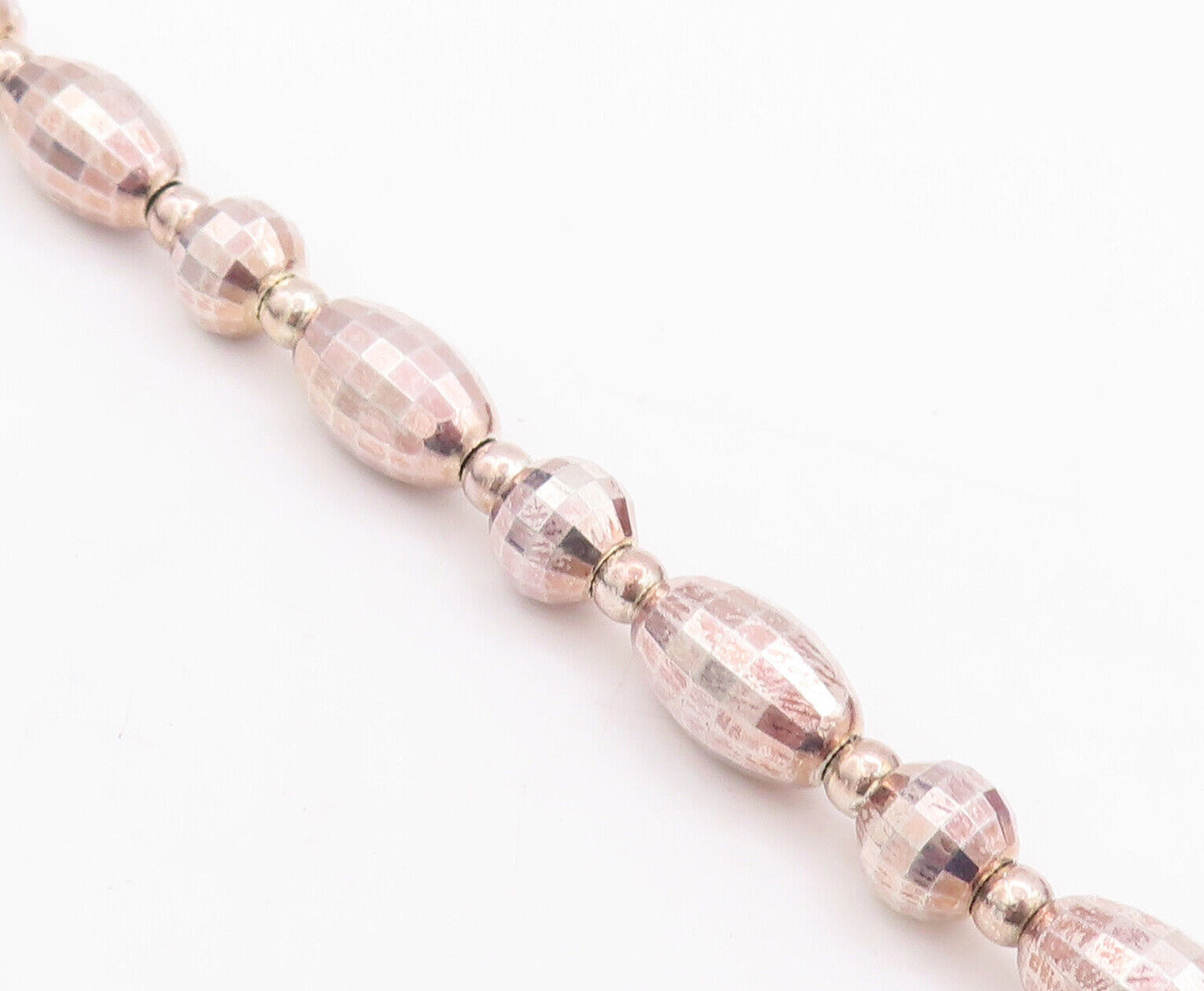 925 Sterling Silver Vintage Bracelet Oval & Round Disco Ball Cutout   BT10648