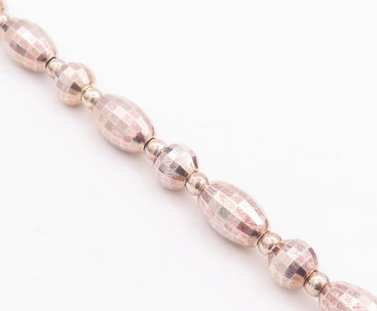 925 Sterling Silver Vintage Bracelet Oval & Round Disco Ball Cutout   BT10648