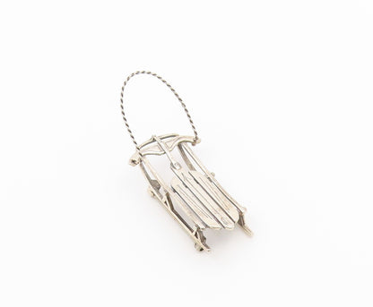 925 Sterling Silver Vintage Brooch Pin JH BREAKELL Classic Winter Sled  BP12623
