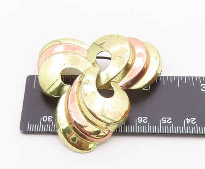 MONET 925 Sterling Silver  Vintage Two Tone Shiny Brooch Pin  BP8816