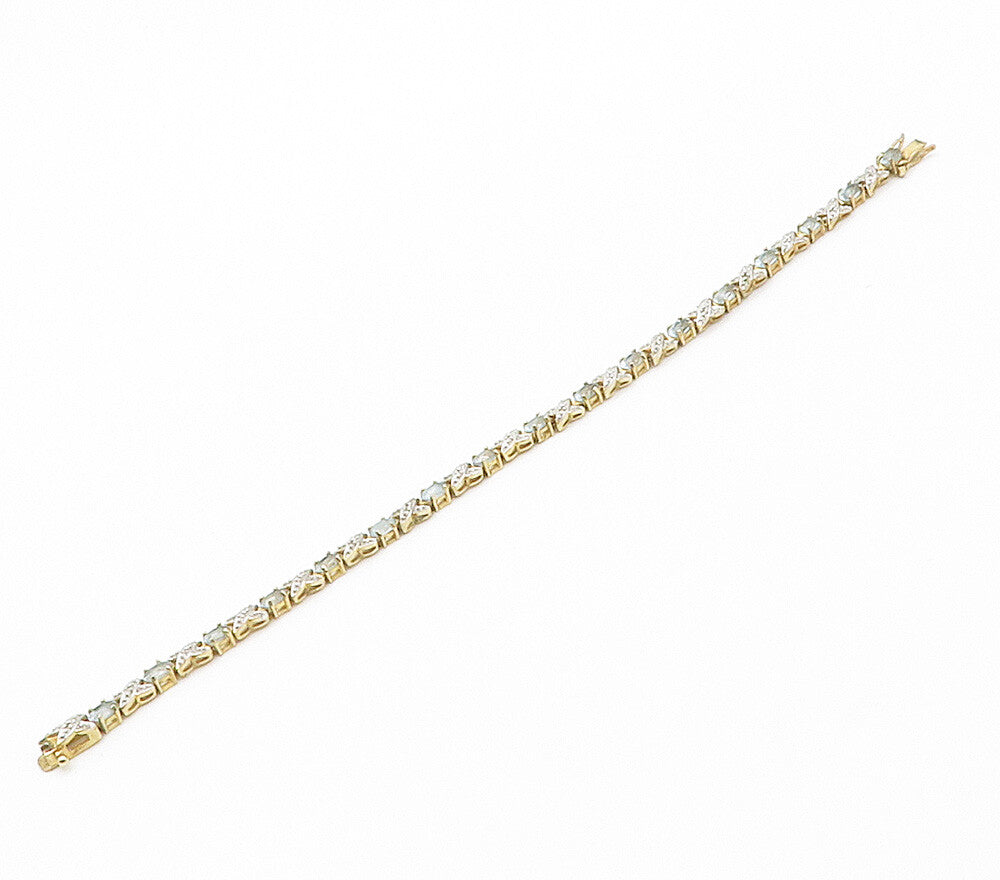 ROSS SIMON 925 Silver  Genuine Diamonds & Blue Topaz Chain Bracelet  BT6099