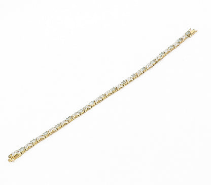 ROSS SIMON 925 Silver  Genuine Diamonds & Blue Topaz Chain Bracelet  BT6099