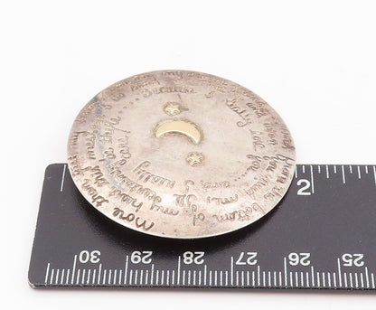 925 Sterling Silver Vintage Brooch MARGIE LOMBARD Engraved Story Pin  BP12003
