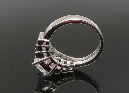925 Sterling Silver   Vintage Sparkling Cubic Zirconia Band Ring Sz 8  RG22863