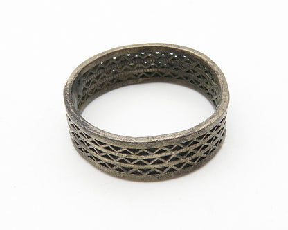 925 Sterling Silver  Vintage Oxidized Petite Round Band Ring Sz 6  RG10227