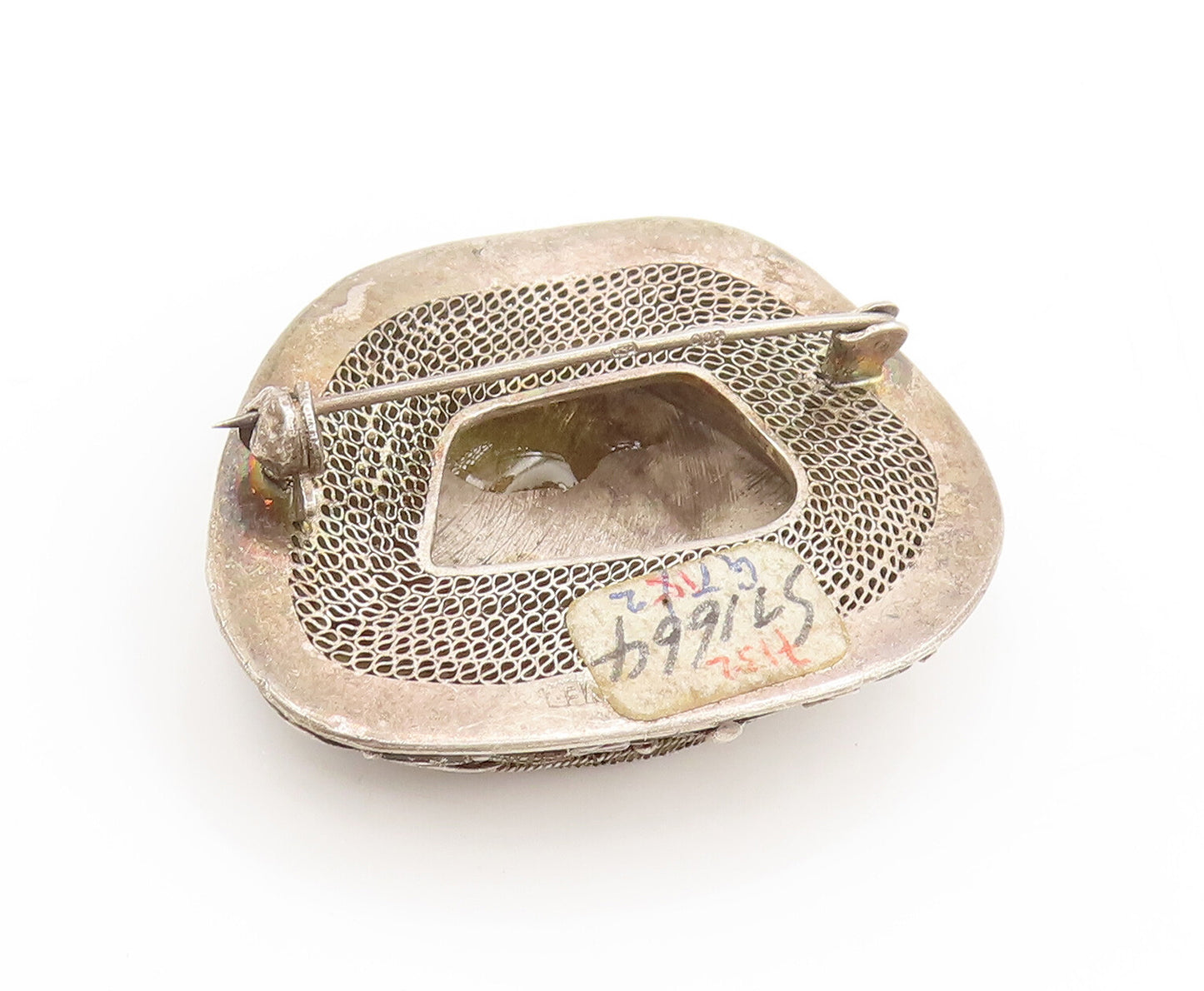 925 Sterling Silver  Vintage Antique Female Royal Figure Brooch Pin  BP10360