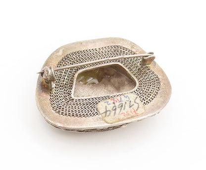 925 Sterling Silver  Vintage Antique Female Royal Figure Brooch Pin  BP10360