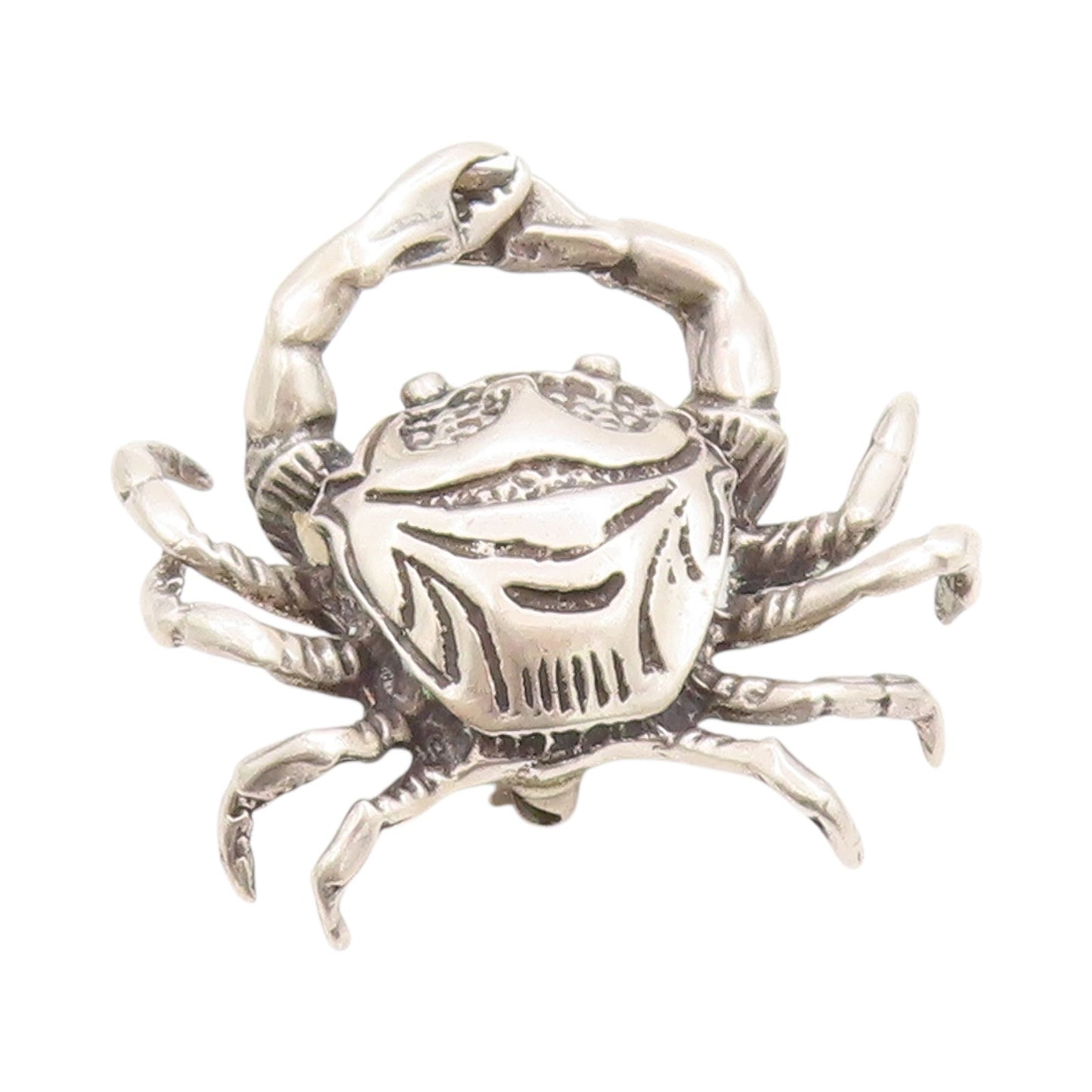 925 Sterling Silver Vintage Brooch Etched Crab Cancer Astrology Zodiac  BP11837