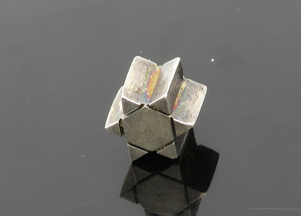 925 Sterling Silver  Vintage Petite Dark Tone Star Slide Pendant  PT15675