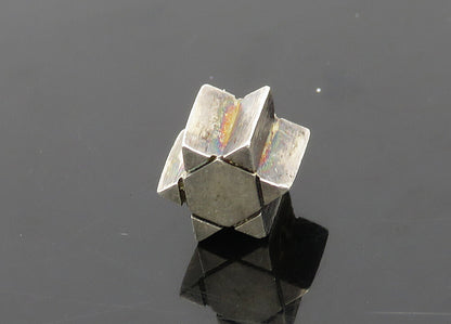 925 Sterling Silver  Vintage Petite Dark Tone Star Slide Pendant  PT15675