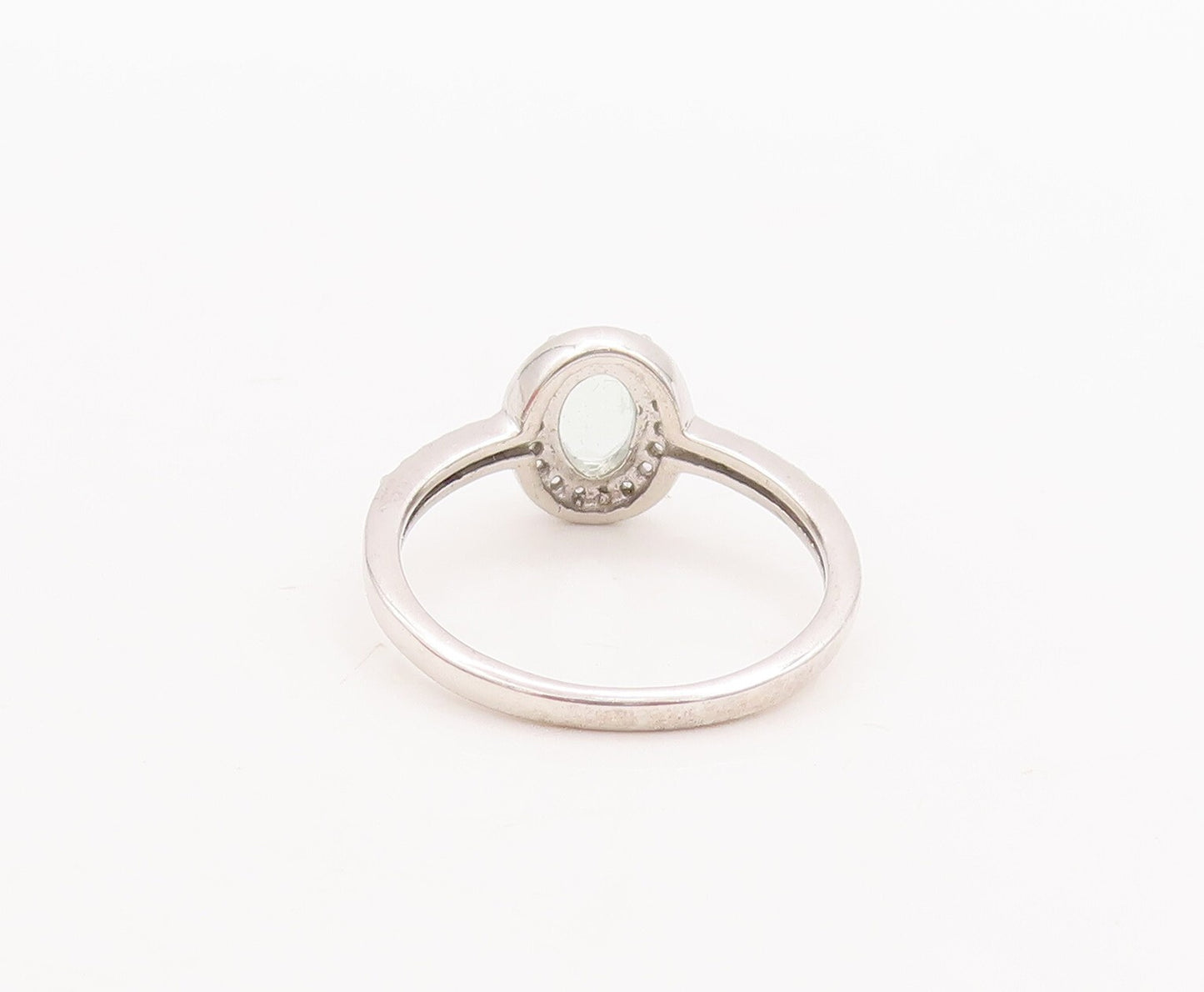 925 Sterling Silver Vintage Ring Minimalist Oval Cut Topaz  Sz 7  RG29413