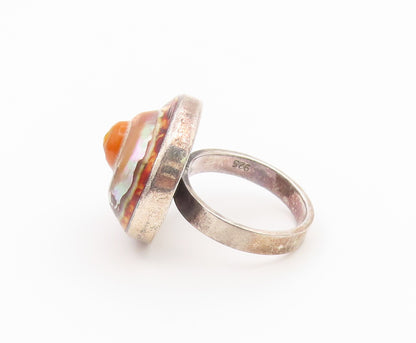 925 Sterling Silver Vintage Ring Modernist Spiral Shell Band  Sz 7  RG36792