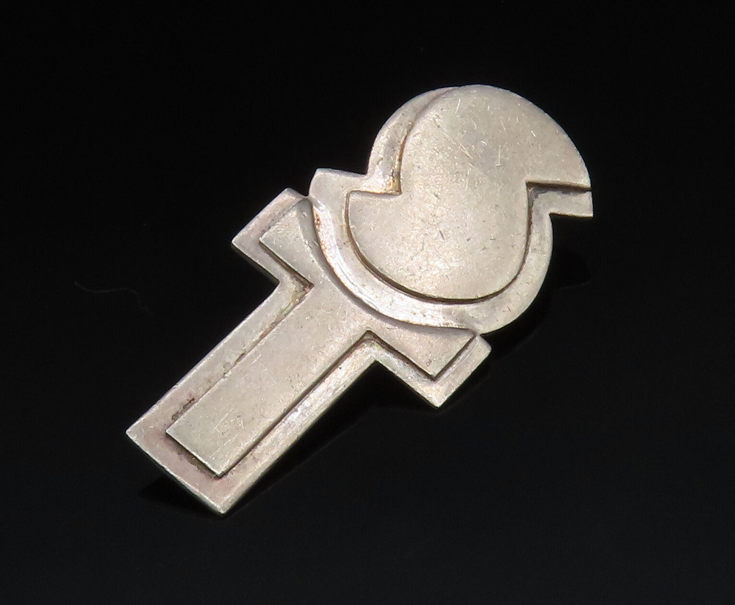 ROBIN KAHN 925 Sterling Silver   Vintage Fire & Cross Motif Pendant  PT20646