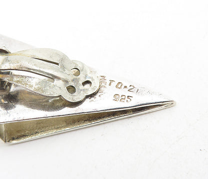 MEXICO 925 Silver   Vintage Modernist Design Non Pierce Drop Earrings  EG4406