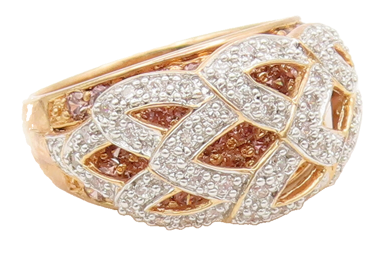 925 Sterling Silver  Vintage Double Layered Carved Inlay CZ Ring Sz 8  RG27393