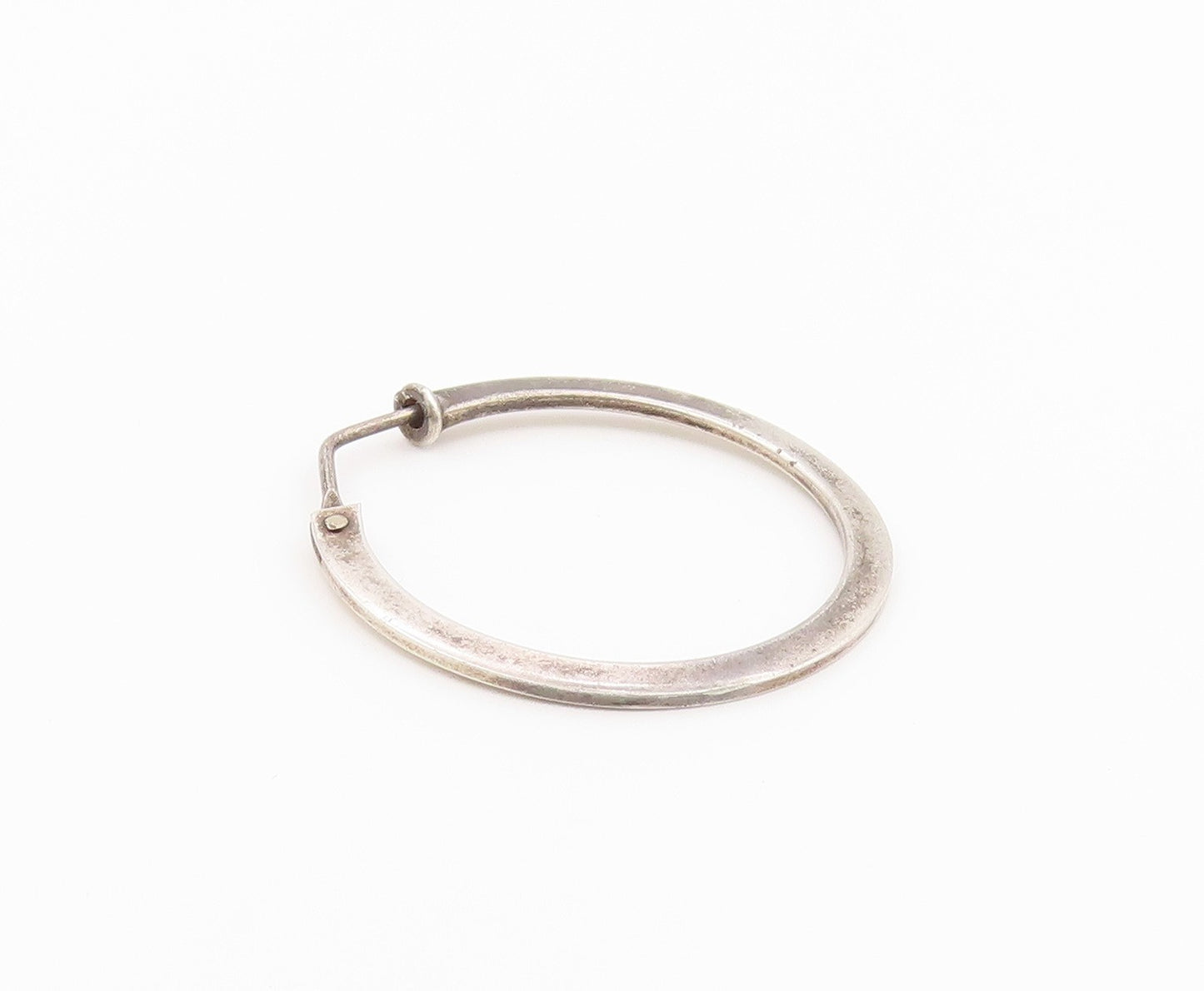 925 Sterling Silver Vintage Earrings Minimalist Tapered Statement Hoops  EG14477