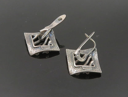 EUROPEAN 925 Sterling Silver  Vintage Shiny Textured Drop Earrings  EG11560