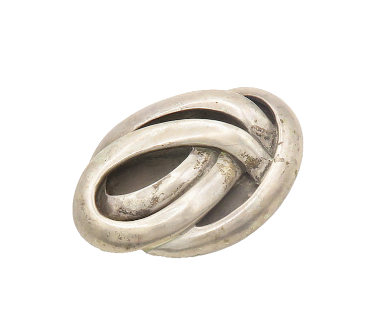 DESIGNER 925 Sterling Silver  Vintage Smooth Swirl Knot Brooch Pin  BP7451