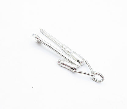 925 Sterling Silver  Vintage Shiny Wrench & Screw Driver Drop Pendant  PT3837