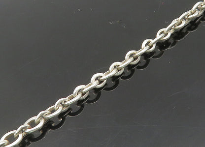 LOIS HILL 925 Silver  Vintage Shiny Woven Swirl Border Chain Necklace  NE3519