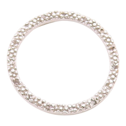 925 Sterling Silver  Vintage Genuine Diamonds Open Circle Pendant  PT15683
