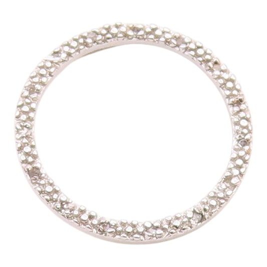 925 Sterling Silver  Vintage Genuine Diamonds Open Circle Pendant  PT15683