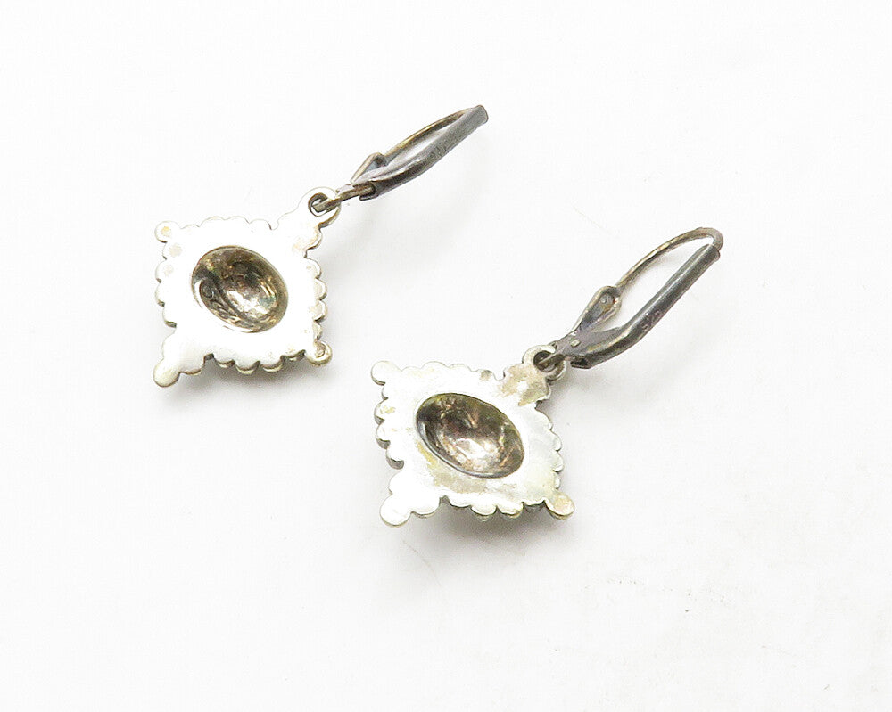 CAROLYN POLLACK 925 Silver  Vintage Petite Bubble Dome Dangle Earrings  EG6817