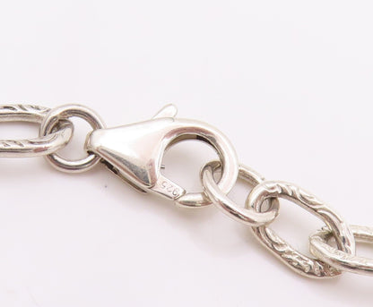 925 Sterling Silver Vintage Necklace Designer Gemstone Inlay Yin Yan  NE4453