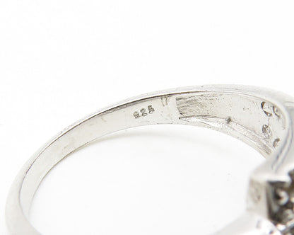 925 Silver  .25 Carat Genuine Blue & White Diamonds Band Ring Sz 7  RG10357