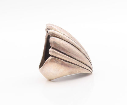 925 Sterling Silver Vintage Ring Antique Etched Dome Shell  Sz 6.5  RG33427