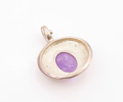 ESPO SIG 925 Sterling Silver  Vintage Cabochon Cut Amethyst Pendant  PT18155