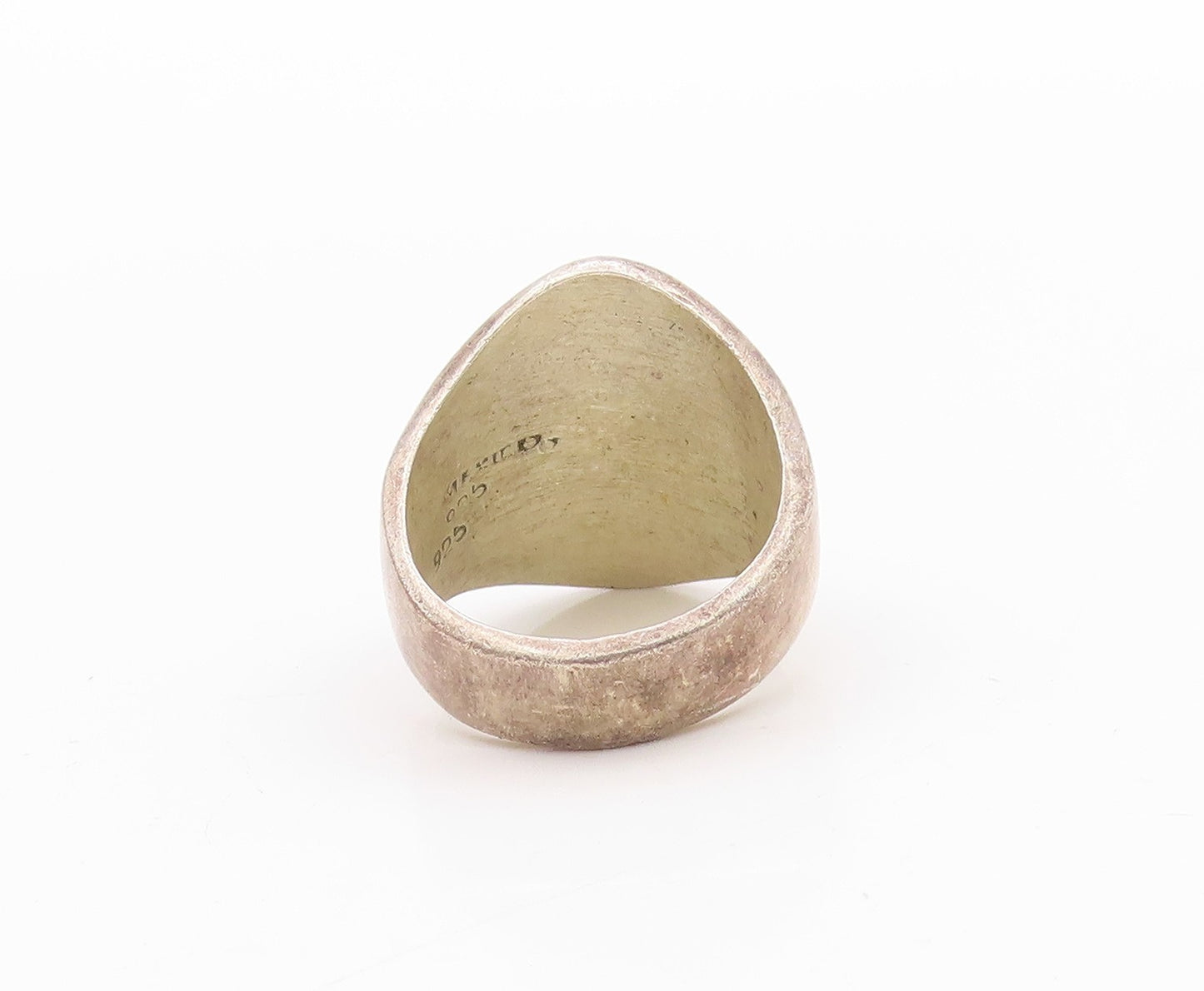 925 Sterling Silver Vintage Ring MEXICO Square Grooved Design  Sz 9  RG33290
