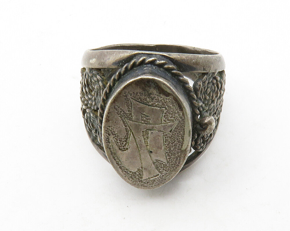 925 Sterling Silver  Vintage Antique Rope Twist Band Ring Sz 6.5  RG13244