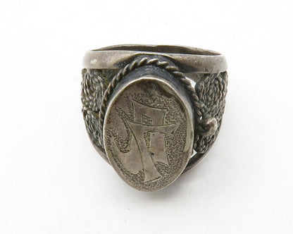 925 Sterling Silver  Vintage Antique Rope Twist Band Ring Sz 6.5  RG13244