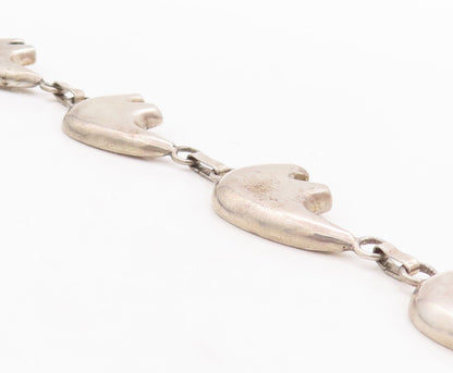 925 Sterling Silver Vintage Bracelet NAVAJO Solid Cutout Animal  BT10653