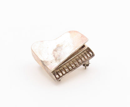 MEXICO 925 Sterling Silver  Vintage Minimalist Piano Brooch Pin  BP9410