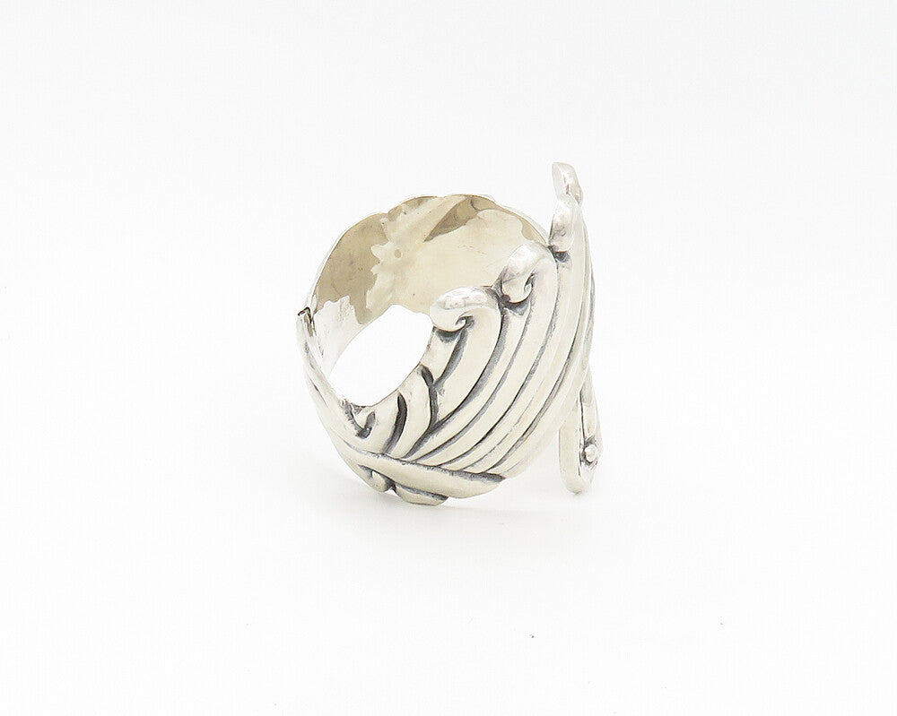 MEXICO 925 Sterling Silver  Vintage Swirl Wings Bypass Cuff Bracelet  BT7454