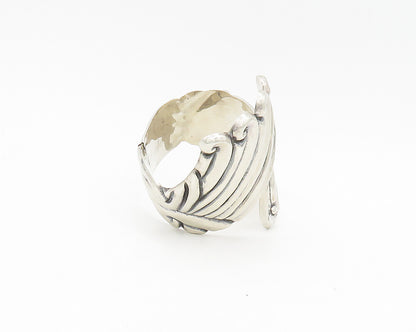 MEXICO 925 Sterling Silver  Vintage Swirl Wings Bypass Cuff Bracelet  BT7454