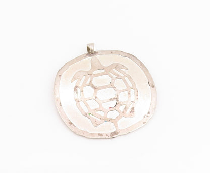 925 Sterling Silver Vintage Pendant Geometric Honeycomb Turtle Design  PT25194