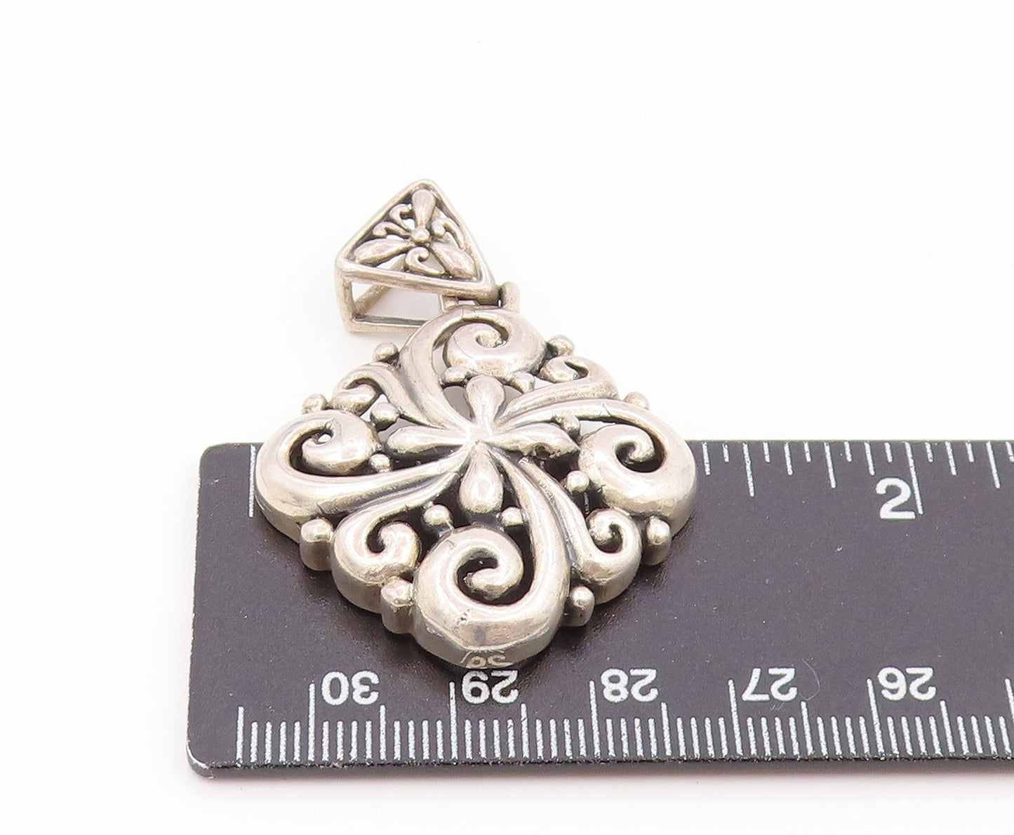 925 Sterling Silver Vintage Pendant Intricate Floral Scrollwork Locket  PT25810